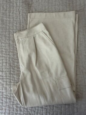 Avec Les Filles Wide Leg Pants in Light Beige